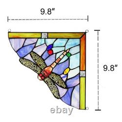 1 Pair Dragonfly Stained Glass Panels Door Window Corner Tiffany Glass Materi