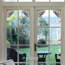1 Pair Dragonfly Stained Glass Panels Door Window Corner Tiffany Glass Materi