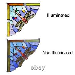1 Pair Dragonfly Stained Glass Panels Door Window Corner Tiffany Glass Materi