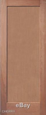 1 Panel Flat Mission / Shaker Cherry Stain Grade Solid Core Interior Wood Doors