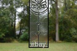 10 x 36 Stunning Handcrafted All Clear stained glass Beveled window panel