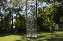 10 x 36 Stunning Handcrafted All Clear stained glass Beveled window panel