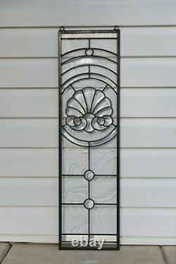 10 x 36 Stunning Handcrafted All Clear stained glass Beveled window panel