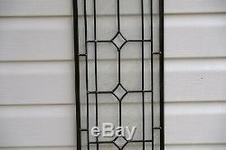 10 x 36 Stunning Handcrafted All Clear stained glass Beveled window panel