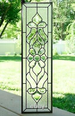 10 x 36 Stunning Handcrafted stained glass Clear Beveled window panel