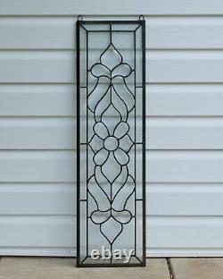 10 x 36 Stunning Handcrafted stained glass Clear Beveled window panel