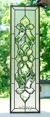 10 x 36 Stunning Handcrafted stained glass Clear Beveled window panel