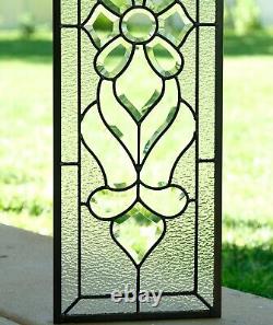 10 x 36 Stunning Handcrafted stained glass Clear Beveled window panel