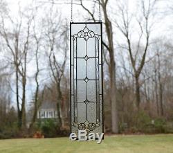 10 x 36 Stunning Tiffany Style stained glass Clear Beveled window panel