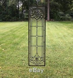 10 x 36 Stunning Tiffany Style stained glass Clear Beveled window panel