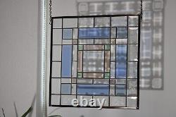 100 % beveles Stained Glass Panel 16 1/2 16 1/2HMD