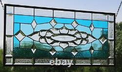 $100off SALE Stained Glass Window Panel 30 3/4x14 3/4