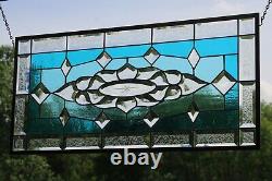 $100off SALE Stained Glass Window Panel 30 3/4x14 3/4