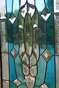 $100off SALE Stained Glass Window Panel 30 3/4x14 3/4