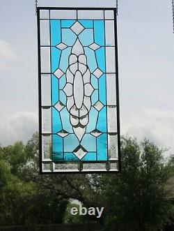 $100off SALE Stained Glass Window Panel 30 3/4x14 3/4