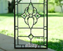 12 x 24 Stunning Handcrafted stained glass Clear Beveled window panel