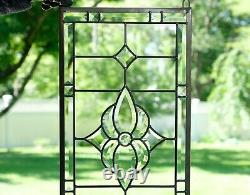 12 x 24 Stunning Handcrafted stained glass Clear Beveled window panel