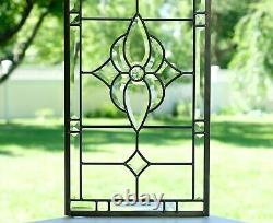 12 x 24 Stunning Handcrafted stained glass Clear Beveled window panel