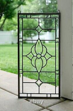 12 x 24 Stunning Handcrafted stained glass Clear Beveled window panel