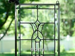 12 x 32 Stunning Handcrafted stained glass Clear Beveled window panel