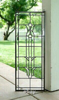 12 x 32 Stunning Handcrafted stained glass Clear Beveled window panel