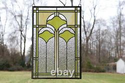 16 x 24 Handcrafted Ginkgo style stained glass window panel