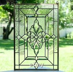 16 x 24 Stunning Handcrafted stained glass Clear Beveled window panel