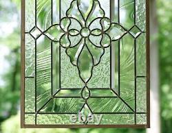 16 x 24 Stunning Handcrafted stained glass Clear Beveled window panel