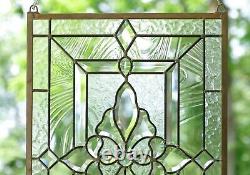 16 x 24 Stunning Handcrafted stained glass Clear Beveled window panel