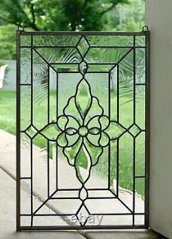 16 x 24 Stunning Handcrafted stained glass Clear Beveled window panel