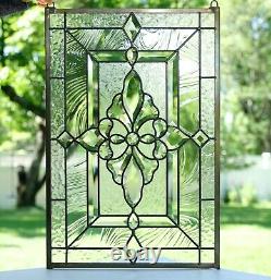 16 x 24 Stunning Handcrafted stained glass Clear Beveled window panel