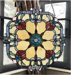 18 Rosalie Tiffany Style Stained Glass Window Panel