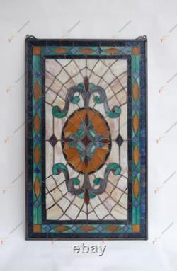 18 X 30 Handcrafted Hanging Stained Glass Window Panel HFtmm49