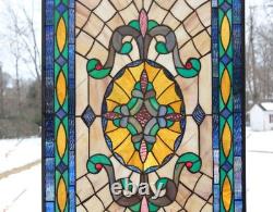 18 X 30 Handcrafted Hanging Stained Glass Window Panel HFtmm49