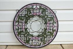 19.75 Dia Colorful Handcrafted Stained Glass Round Window Panel