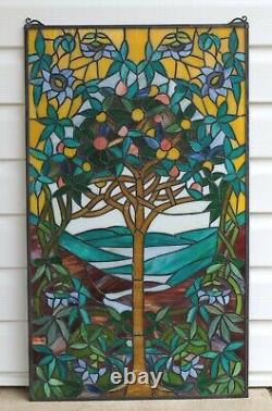 19.75 x 33.75 Large Handcrafted stained glass window panel Tree of Life HF245