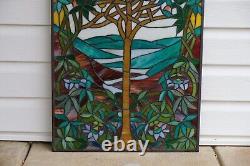 19.75 x 33.75 Large Handcrafted stained glass window panel Tree of Life HF245