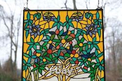 19.75 x 33.75 Large Handcrafted stained glass window panel Tree of Life HF245