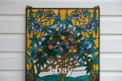 19.75 x 33.75 Tiffany Style stained glass window panel Tree of Life HF245