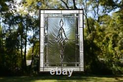 19 x 27 Stunning Handcrafted stained glass Clear Beveled window panel