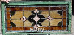 1920's Architectural Antique Victorian Jeweled Leaded Stained Glass Window Panel