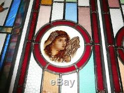 1930 Stained Glass Door Panels Or Sidelights Hand Painted Classic Maidens