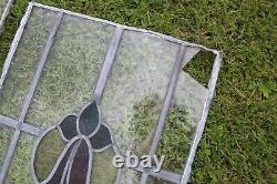 2 Antique/vintage Reclaimed Stained & Textured Glass Window Panels 43x 19 Inches