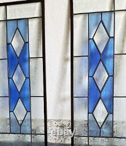 2 Blue's Beveled Stained Glass Window Panel, 2 Avail. 19 1/2 X 7 1/2