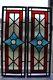2 British leaded light stained glass window panels R826l. WORLDWIDE DELIVERY