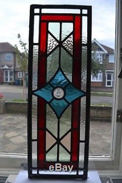 2 British leaded light stained glass window panels R826l. WORLDWIDE DELIVERY