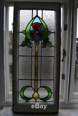 2 English leaded light stained glass window panels. R822. DELIVERY