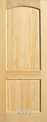 2 Panel Arch Top Clear Pine Stain Grade Solid Core Interior Wood Doors Prehung