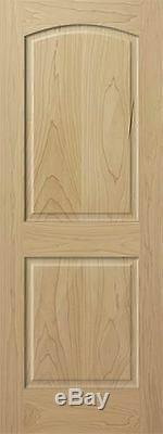 2 Panel Arch Top Poplar Raised Stain Grade Solid Core Wood Doors Interior Door