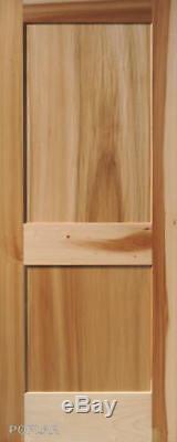 2 Panel Flat Poplar Shaker / Mission Stain Grade Solid Core Wood Interior Doors